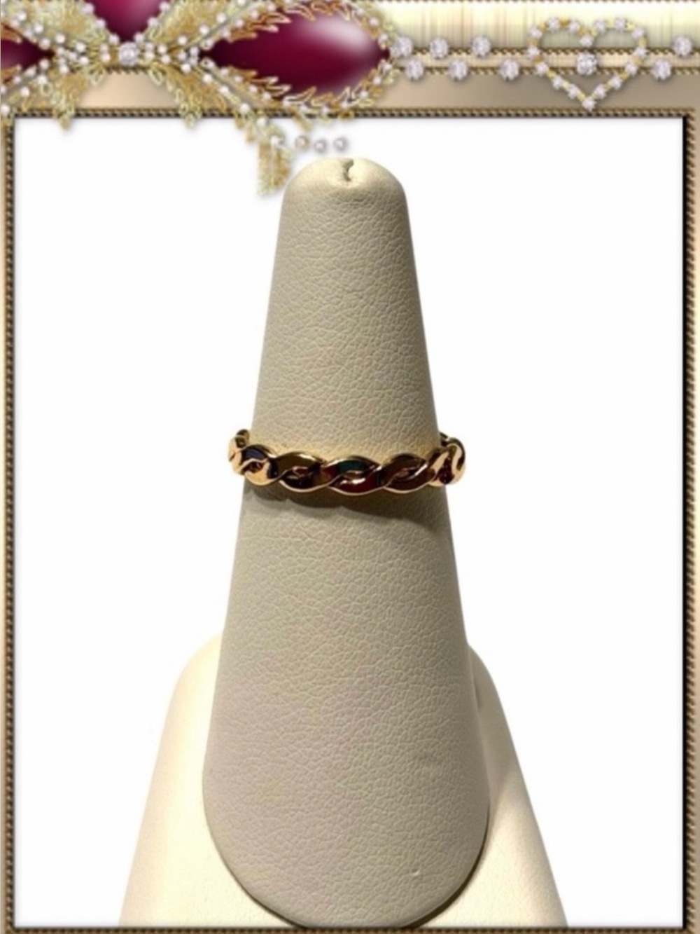 NWOT Gold Ring Twisted Hammered Flat Style